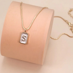 Pearly Initial Letter Charm Necklace