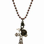 Metal Chain Cross Charm Necklace
