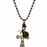Metal Chain Cross Charm Necklace
