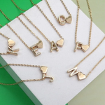 Initial Monogram Heart Charm Necklace