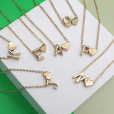 Initial Monogram Heart Charm Necklace