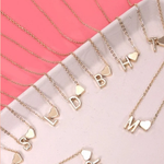 Initial Monogram Heart Charm Necklace