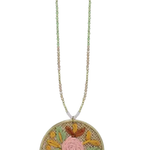Floral Cross Stitch Beaded Necklace