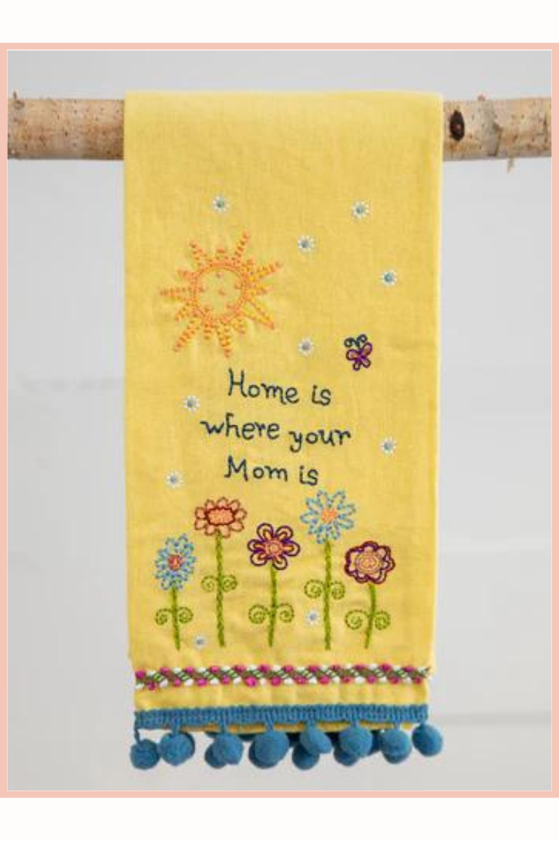 LINEN EMBROIDERED HAND TOWEL | MOM