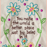 Linen Embroidered Hand Towel | NATURAL LIFE