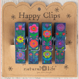 Happy Clips, Set of 4 | NATURAL LIFE | Folk Flower