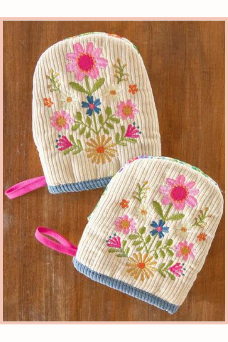 EMBROIDERED MINI OVEN MITTS | SET OF 2