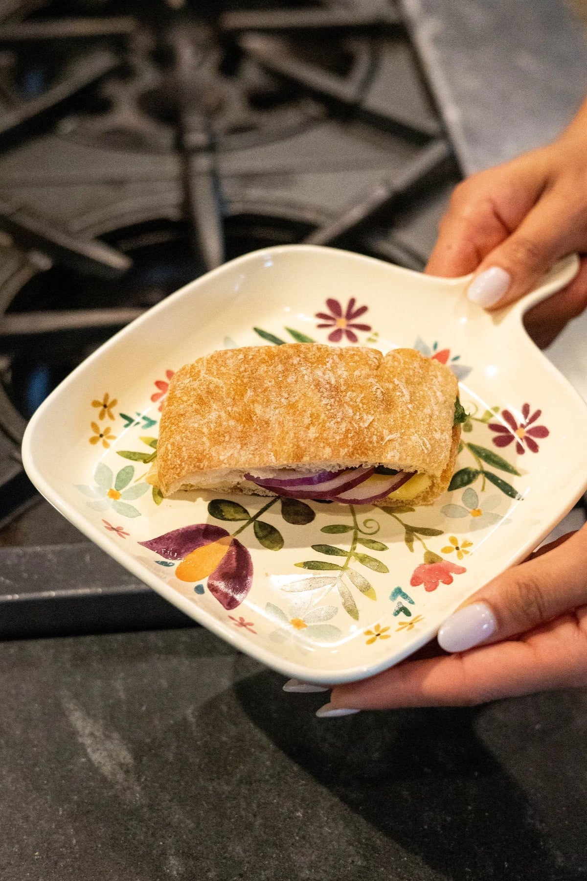 Oven To Table Plate | Natural Life | Folk Flower