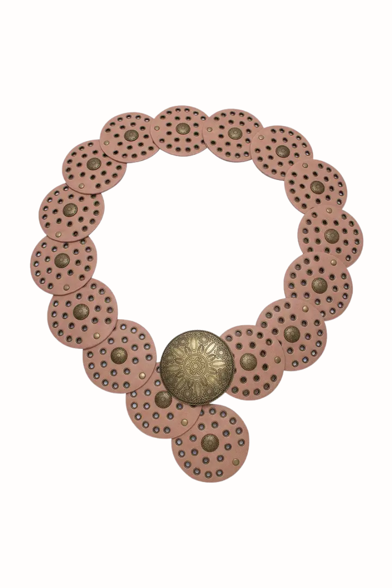 Y2K Western Concho Circle Belt | Tan