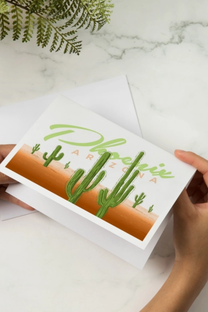 Phoenix, AZ Saguaro Cactus Notecard