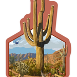 AZ Saguaro Cactus + Roadrunner Sticker | 3.5" x 3.5"