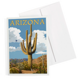 Arizona Saguaro + Roadrunner Greeting Card