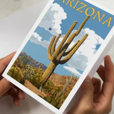 Arizona Saguaro + Roadrunner Greeting Card