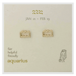 Zodiac Symbol Post Earrings | Aquarius
