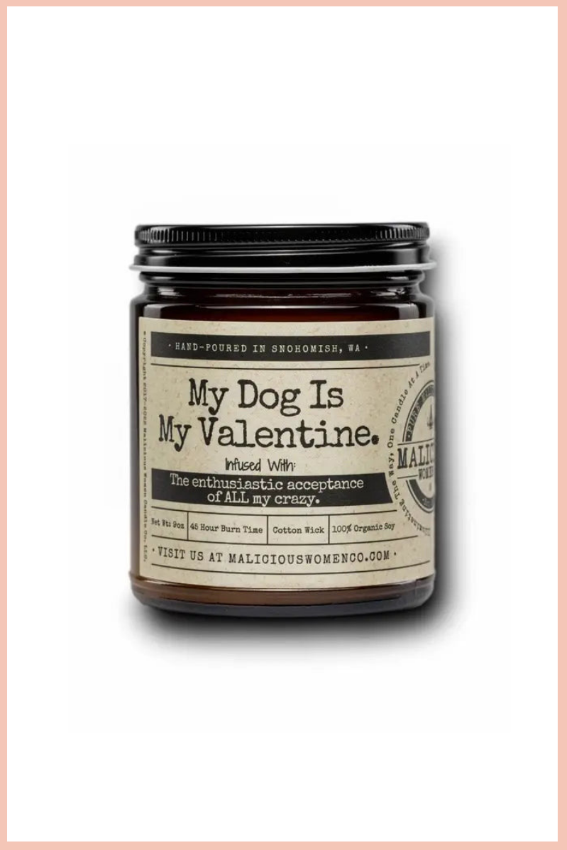 My Dog Is My Valentine Candle | Frooty Loops