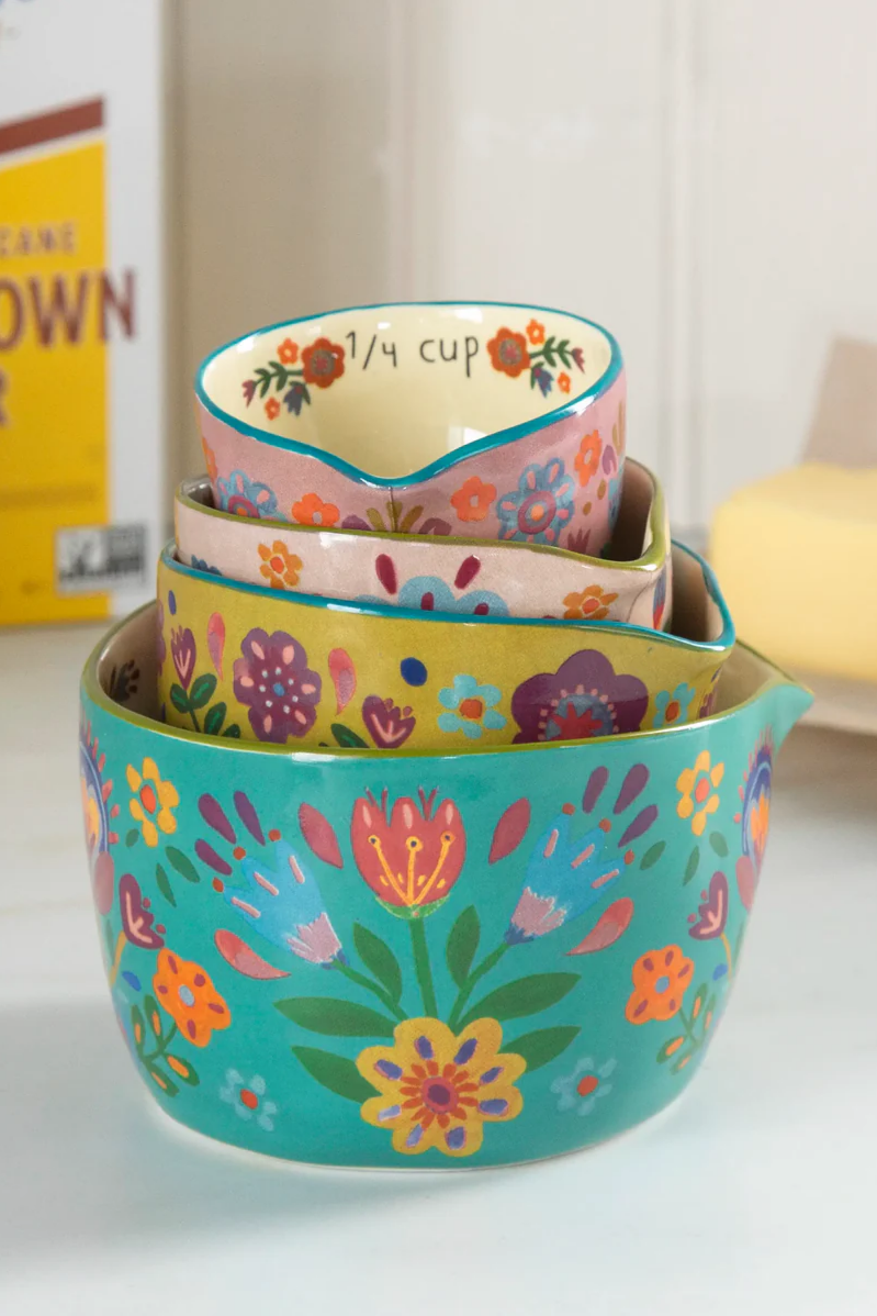 Ceramic Nesting Measuring Cups | Folk Flower