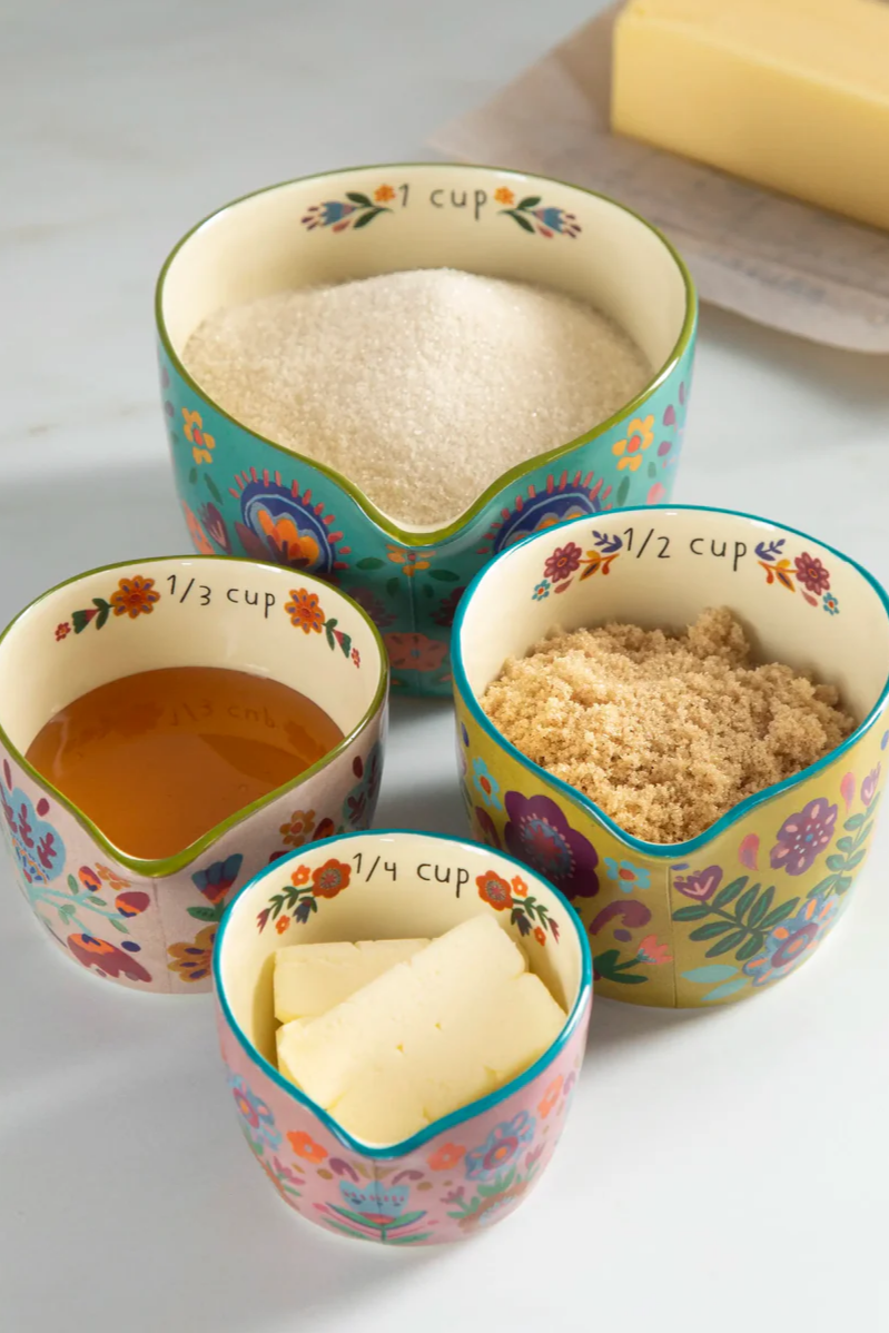 Ceramic Nesting Measuring Cups | Folk Flower