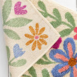 Tufted Runner Bath Mat | Cream Floral Vines