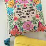 Boho Cotton Tassel Pillow | Natural Life