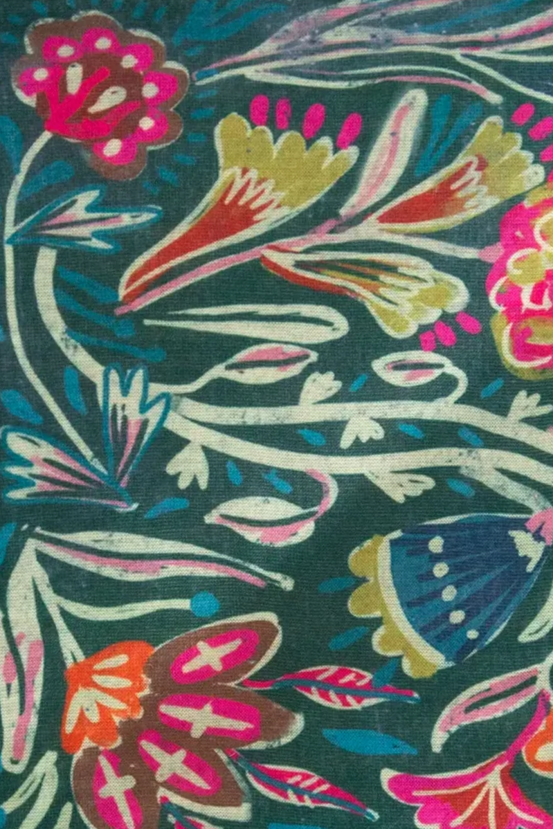 Half Boho Bandeau |  Green Painterly Vines