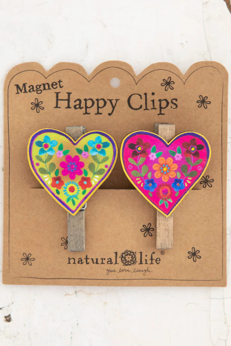 Heart Magnet Happy Clips, Set of 2 | Natural Life