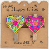 Heart Magnet Happy Clips, Set of 2 | Natural Life