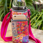 Pink Patchwork Insulated Water Bottle Carrier | Natural Life