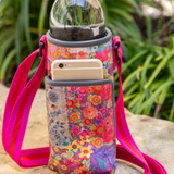 Pink Patchwork Insulated Water Bottle Carrier | Natural Life