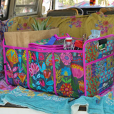 Car Trunk Organizer |  Navy Folk Flower