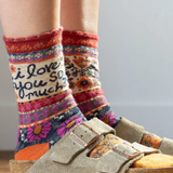 I Love You Boxed Boho Socks, Set of 3 | Natural Life