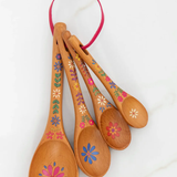 Folk Flower Wooden Measuring Spoons, Set of 4 | Natural Life