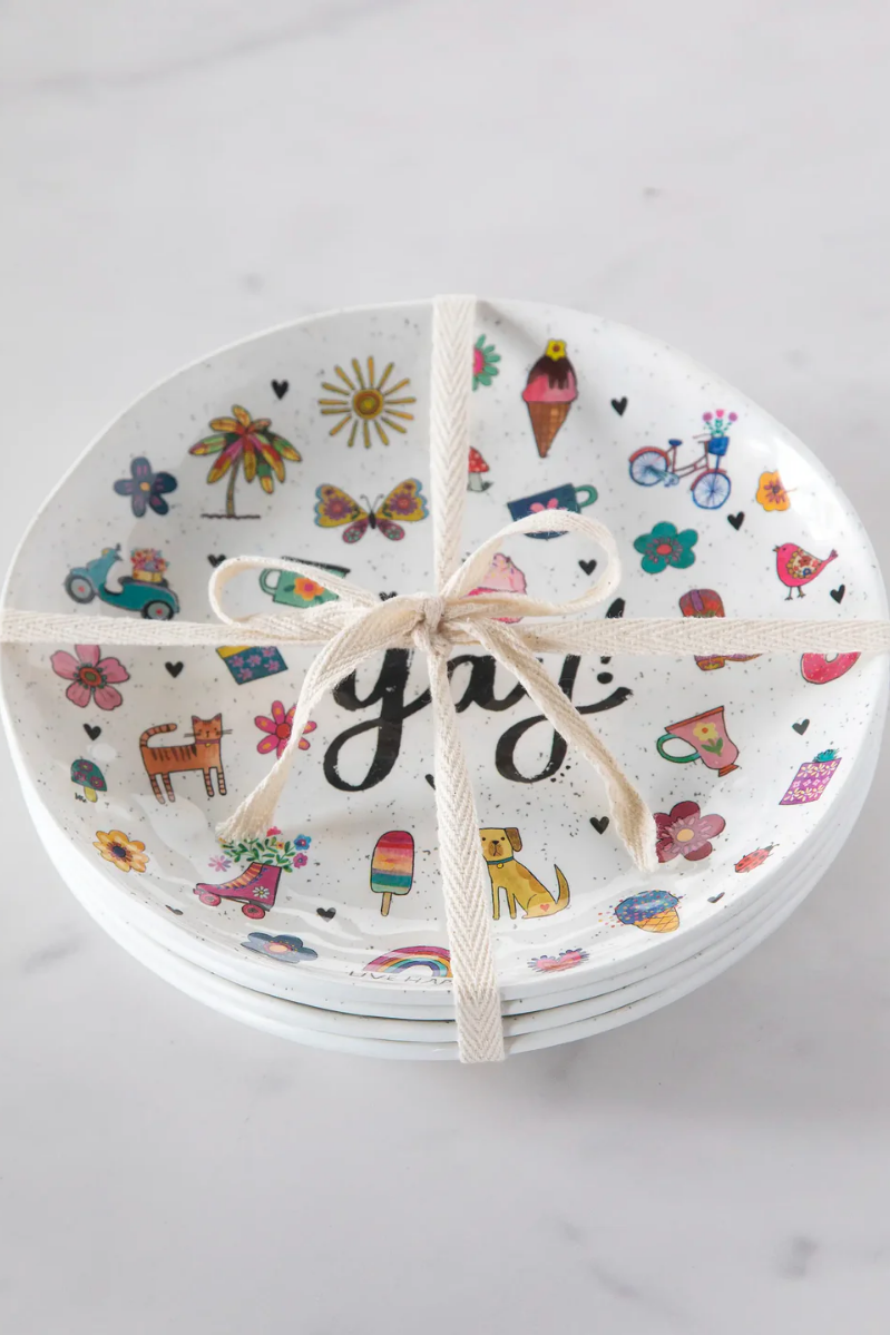 Melamine Party Plates, Set of 4 | Natural Life