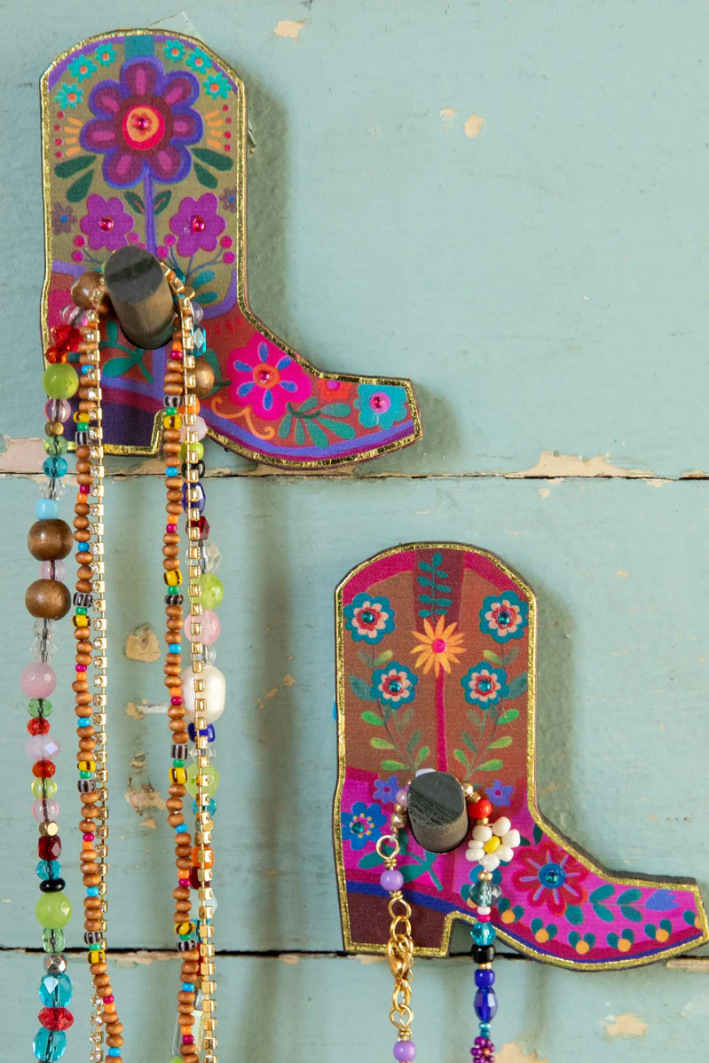 Boot Adhesive Wooden Wall Hook, Set of 2 | Natural Life