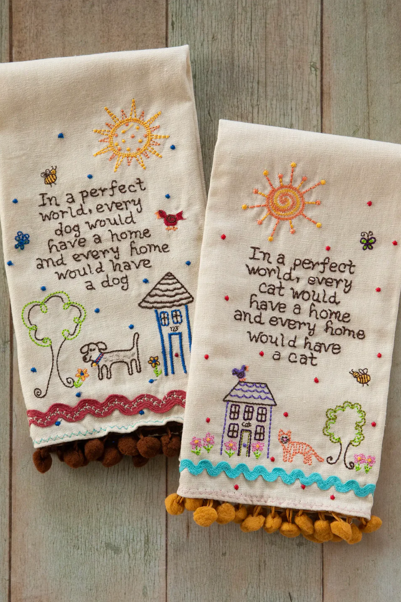 Linen Embroidered Hand Towel | Natural Life