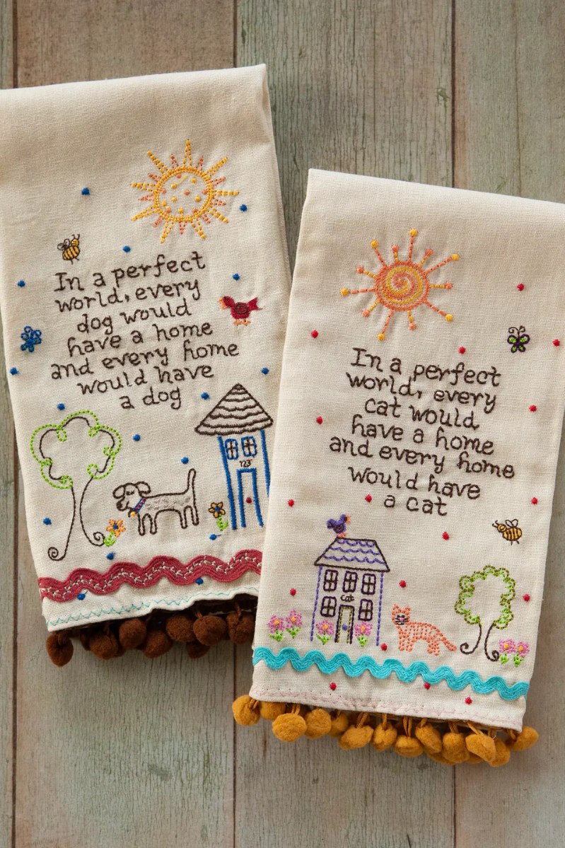 Linen Embroidered Hand Towel | Natural Life