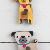 Animal Adhesive Wooden Wall Hook, Set of 2 | Natural Life