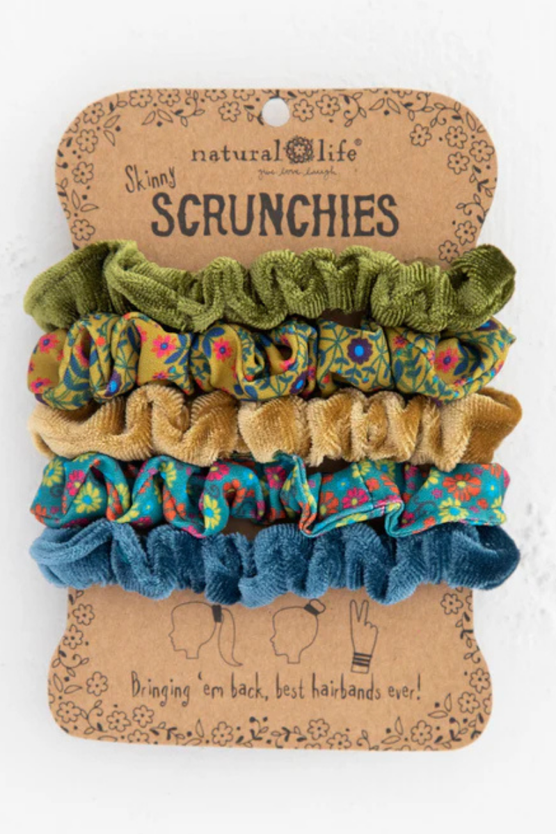 Print & Velvet Scrunchies, Set of 5 | Natural Life