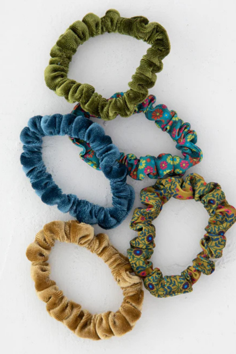 Print & Velvet Scrunchies, Set of 5 | Natural Life
