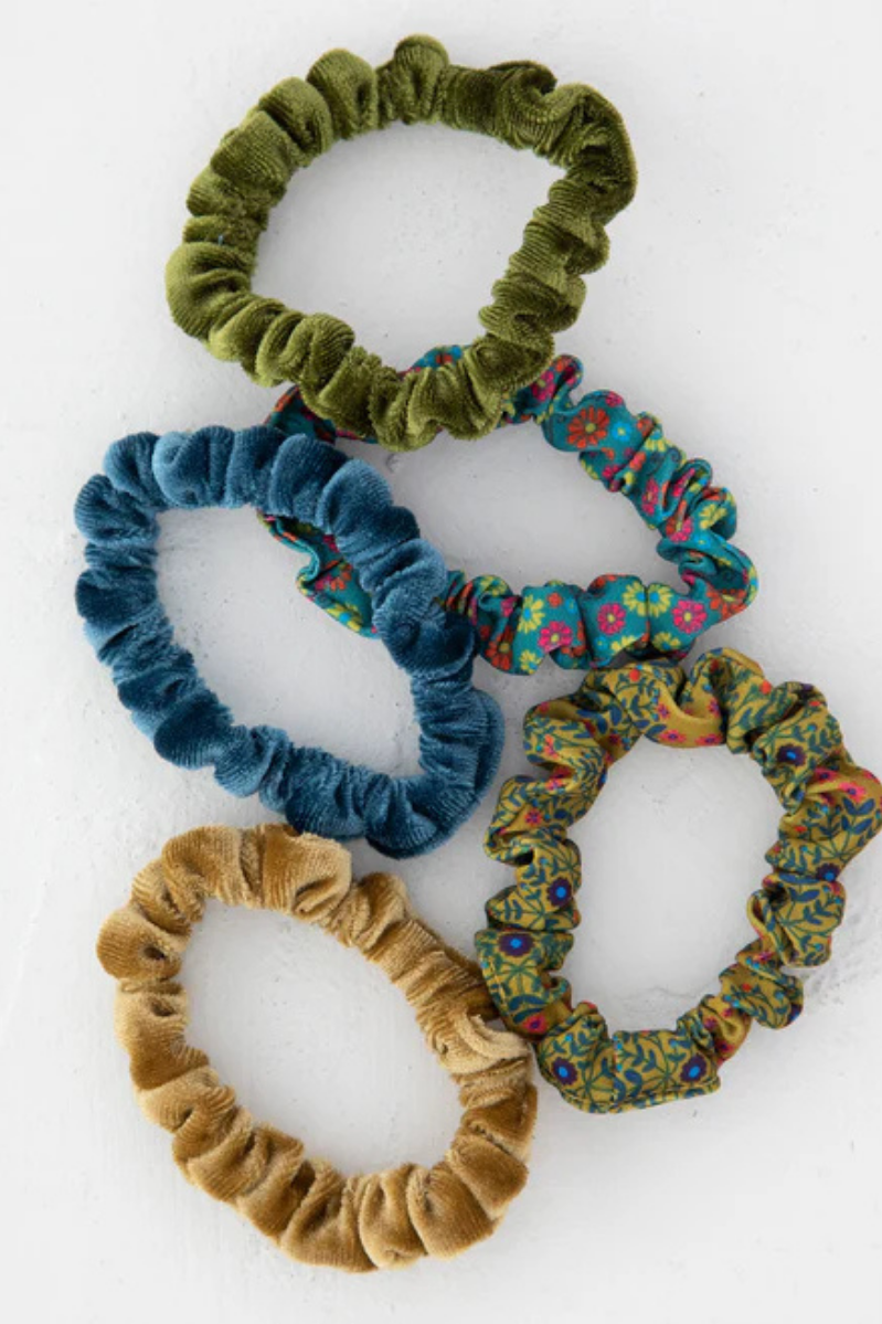 Print & Velvet Scrunchies, Set of 5 | Natural Life