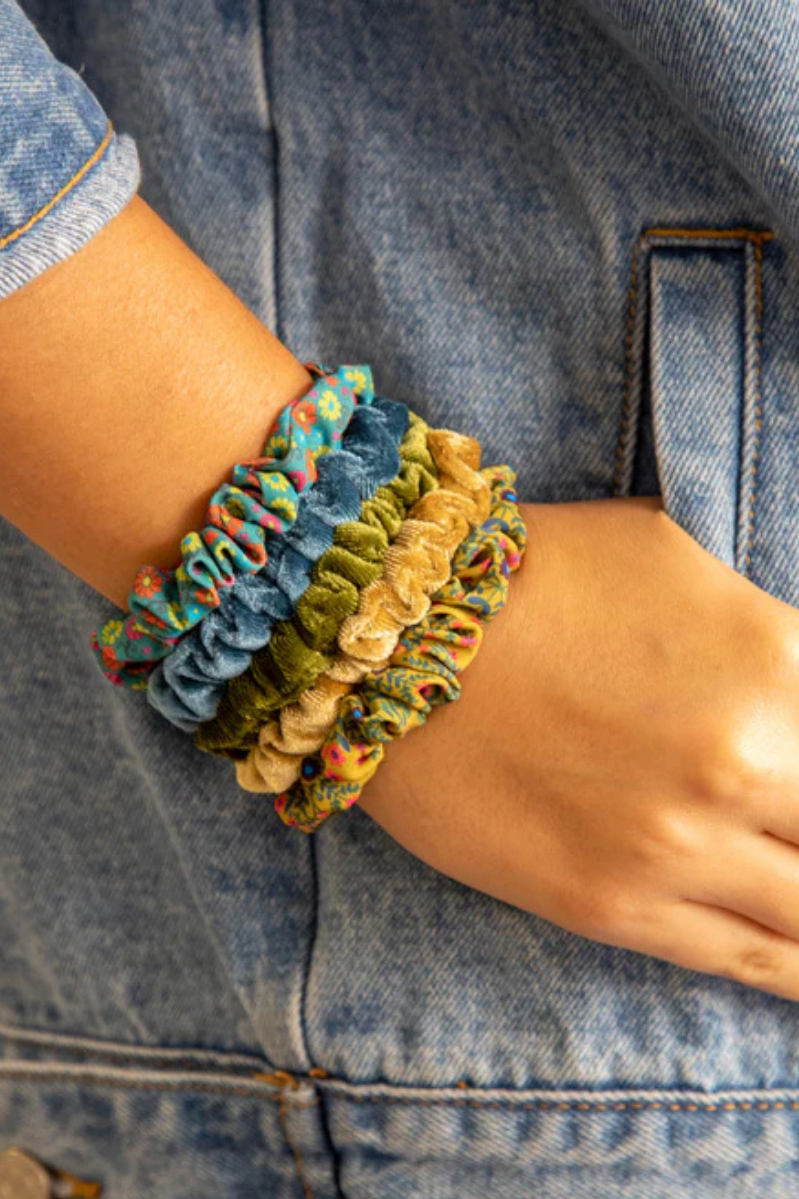 Print & Velvet Scrunchies, Set of 5 | Natural Life