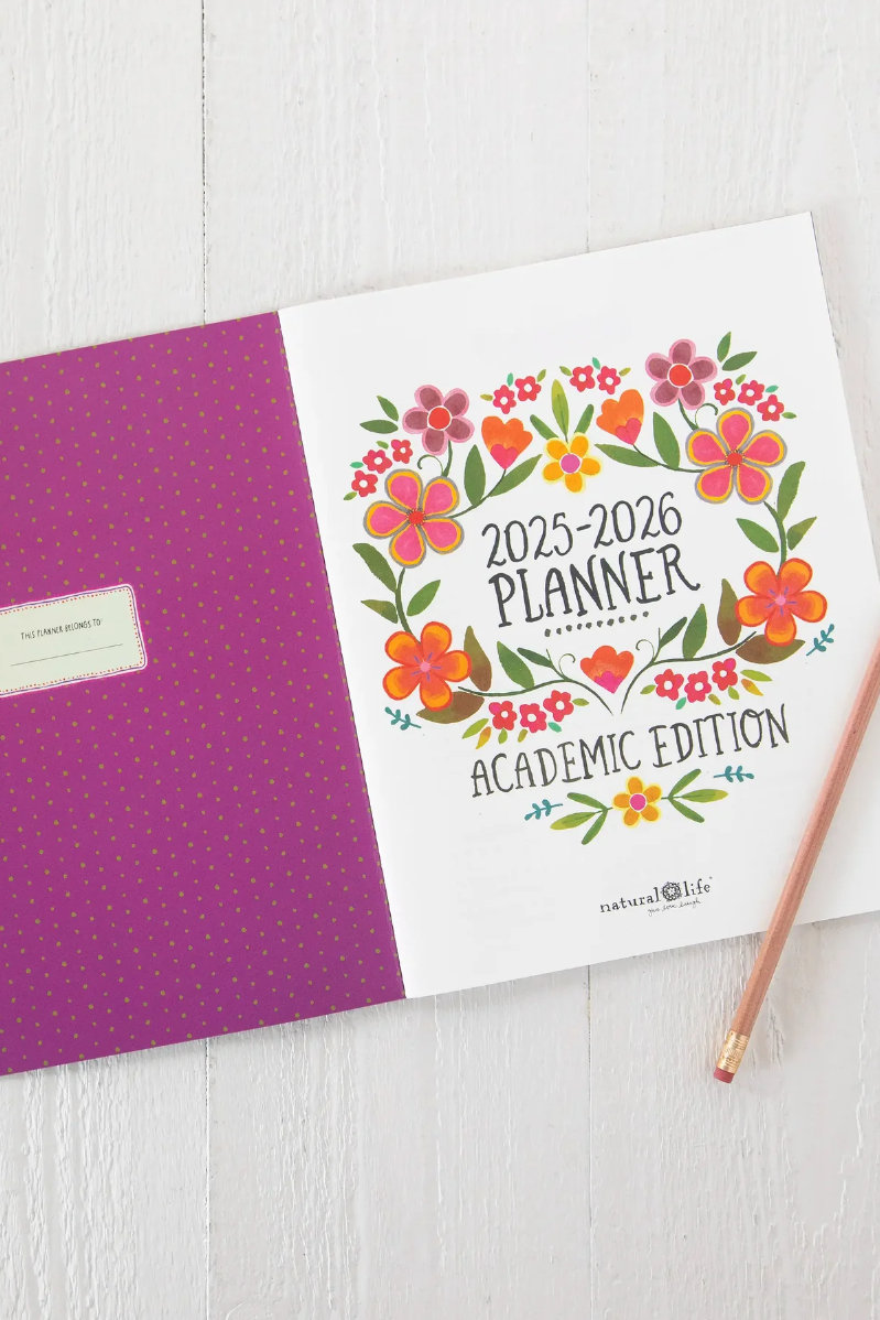 2025-26 Academic Planner | Natural Life | Teal Heart