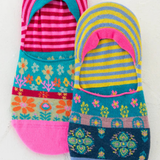 No Show Ankle Socks, Set of 2 | Natural Life | Pink Red Stripe