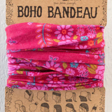 Boho bandeau with floral pattern on a Natural Life branded card