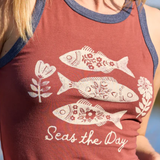 Seas The Day Ringer Tank | Natural Life