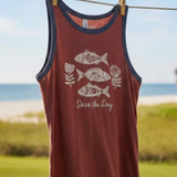 Seas The Day Ringer Tank | Natural Life