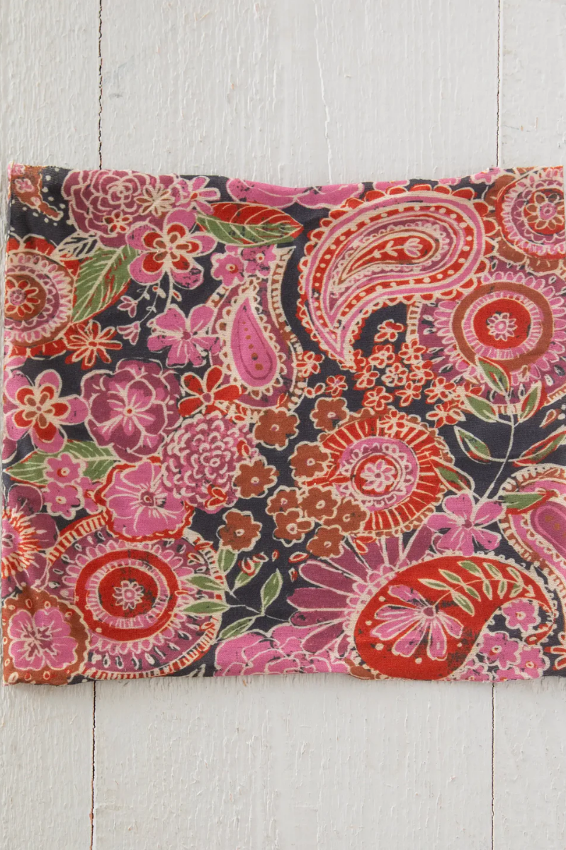 Half Boho Bandeau | Black Sketched Paisley