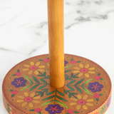Wooden Paper Towel Holder - Folk Flower | Natural Life