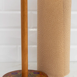 Wooden Paper Towel Holder - Folk Flower | Natural Life