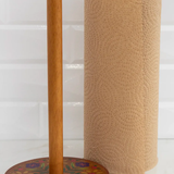 Wooden Paper Towel Holder - Folk Flower | Natural Life