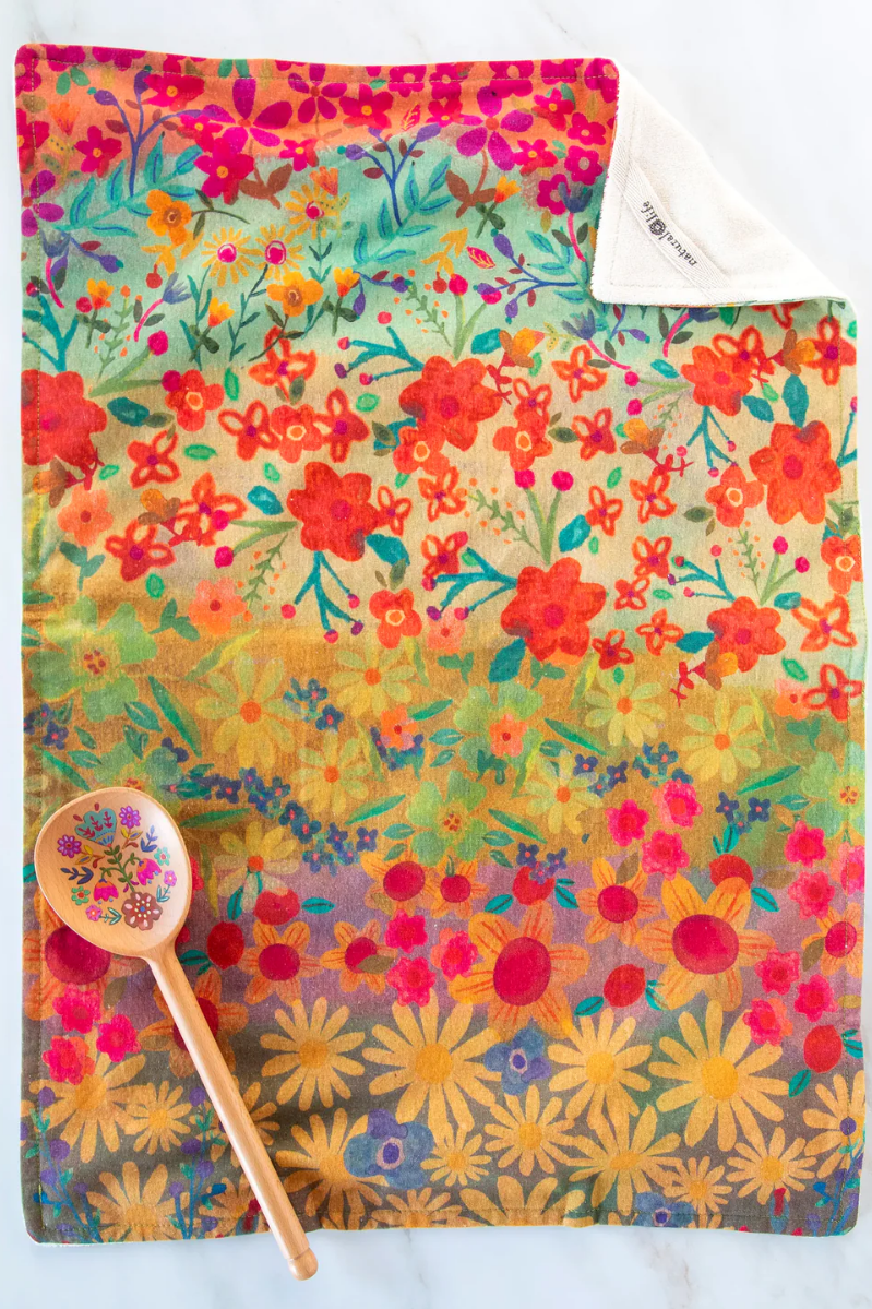 Cotton Dish Towel | Natural Life | Wildflowers